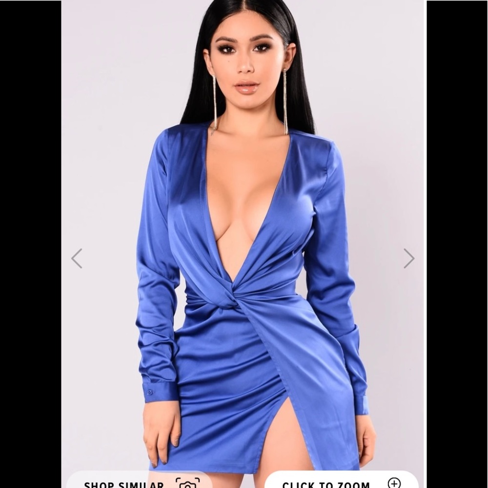 Royal blue silk dress